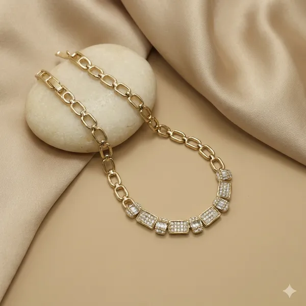 Gold_And_Silver_Geometric_Pave_Anti_Tarnish_Bracelet_For_Women