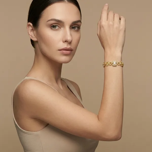 Gold_And_Silver_Geometric_Grid_Anti_Tarnish_Bracelet_For_Women