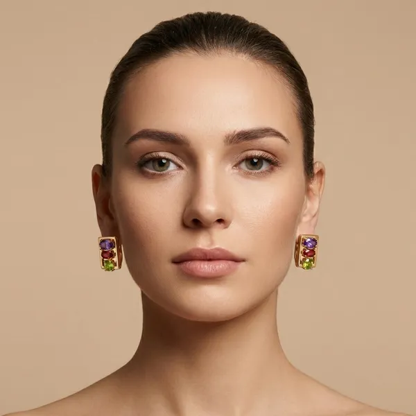 Multicolor_Dark_Rectangle_Stone_Ears_Anti_Tarnish_Earring_For_Women