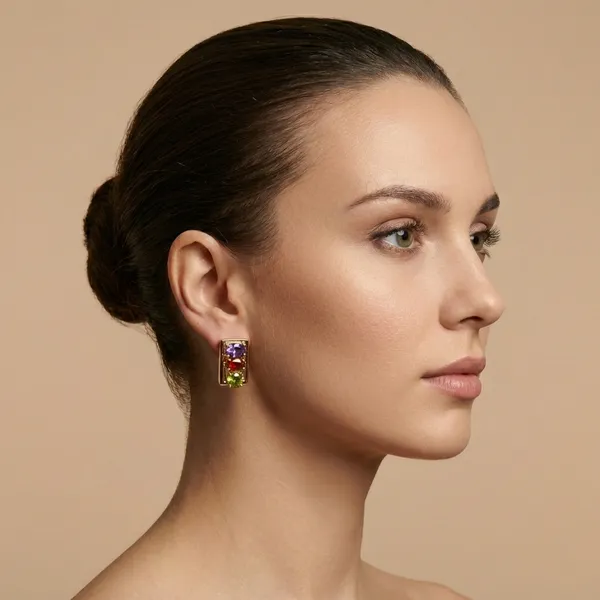Multicolor_Dark_Rectangle_Stone_Ears_Anti_Tarnish_Earring_For_Women