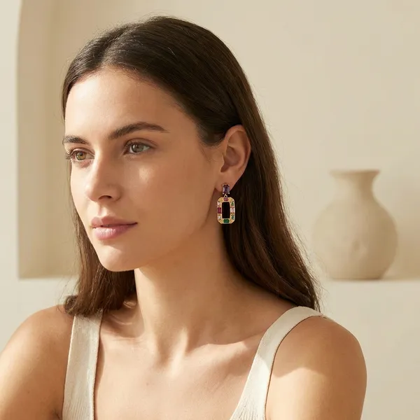 Multicolor_Pastel_Rectangle_Stone_Ears_Anti_Tarnish_Earring_For_Women