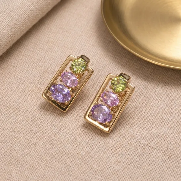 Multicolor_Pastel_Rectangle_Stone_Ears_Anti_Tarnish_Earring_For_Women
