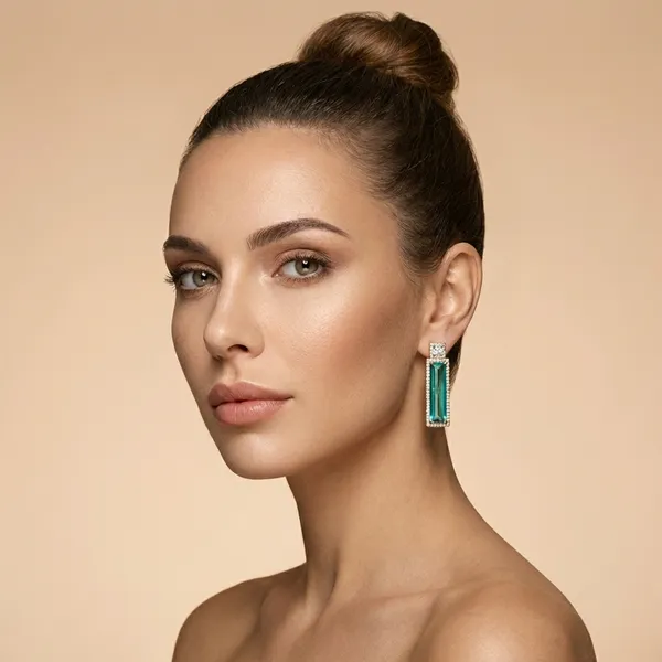 Emerald_Green_Long_Baguette_Drop_Ears_Anti_Tarnish_Earring_For_Women