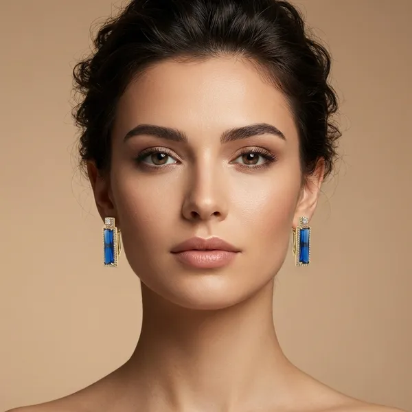 Blue_Baguette_Drop_Ears_Anti_Tarnish_Earring_For_Women
