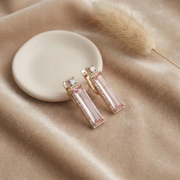 Pink_Baguette_Crystal_Drop_Ears_Anti_Tarnish_Earring_For_Women