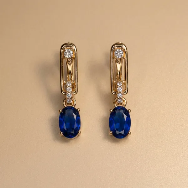 Blue_Oval_Drop_Ears_Anti_Tarnish_Earring_For_Women