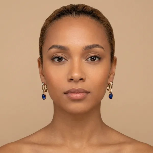 Blue_Oval_Drop_Ears_Anti_Tarnish_Earring_For_Women