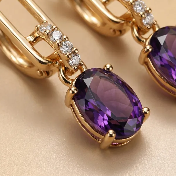 Purple_Oval_Drop_Ears_Anti_Tarnish_Earring_For_Women