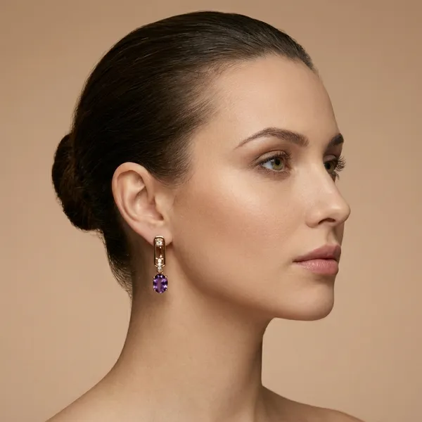 Purple_Oval_Drop_Ears_Anti_Tarnish_Earring_For_Women