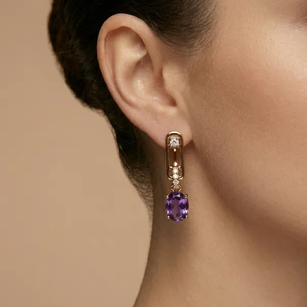Purple_Oval_Drop_Ears_Anti_Tarnish_Earring_For_Women