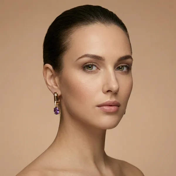 Purple_Oval_Drop_Ears_Anti_Tarnish_Earring_For_Women