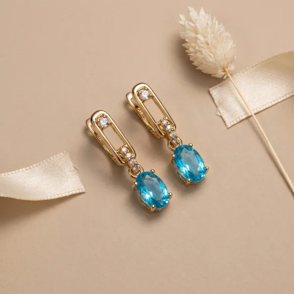 Blue_Oval_Drop_Ears_Anti_Tarnish_Earring_For_Women