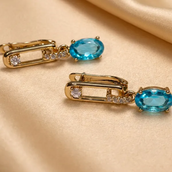 Blue_Oval_Drop_Ears_Anti_Tarnish_Earring_For_Women