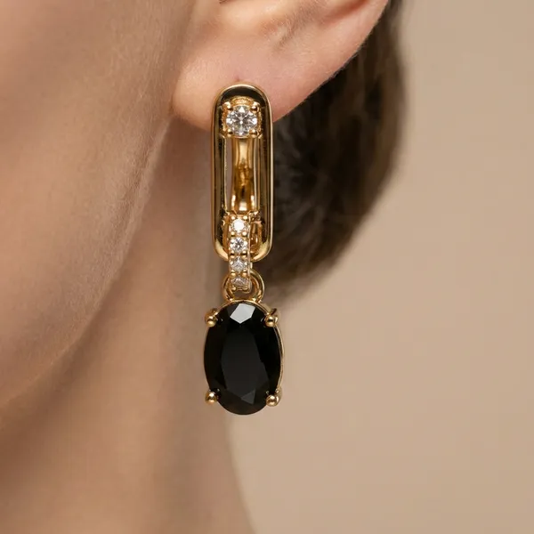 Black_Oval_Drop_Ears_Anti_Tarnish_Earring_For_Women