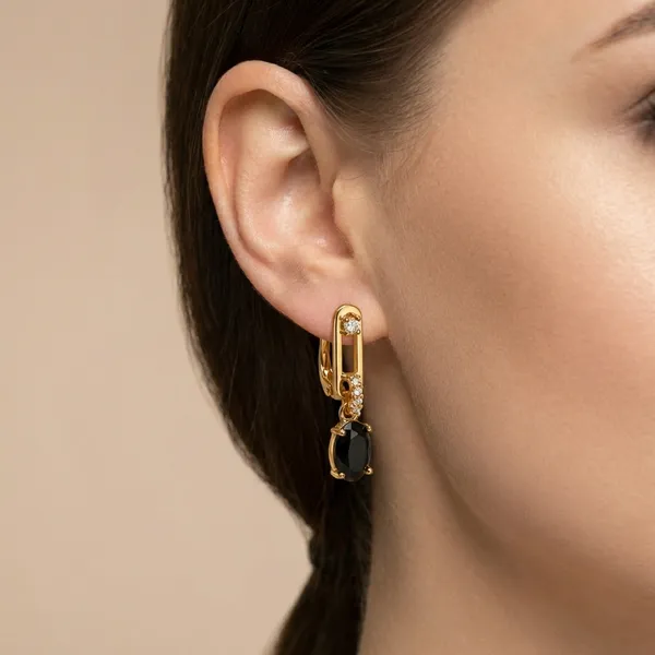 Black_Oval_Drop_Ears_Anti_Tarnish_Earring_For_Women