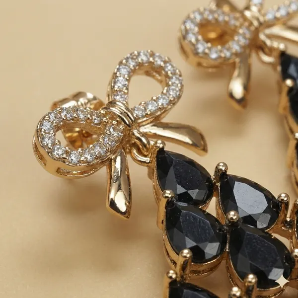Black_Crystal_Bow_Cascade_Ears_Anti_Tarnish_Earring_For_Women