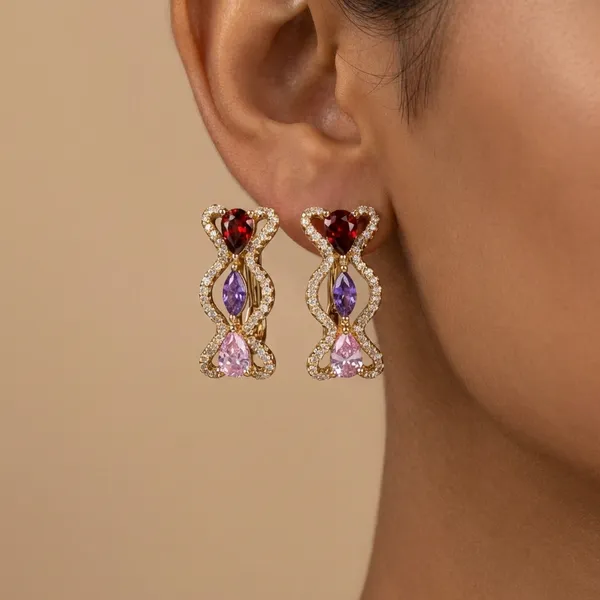 Multicolor_Dark_Crystal_Infinity_Drop_Ears_Anti_Tarnish_Earring_For_Women