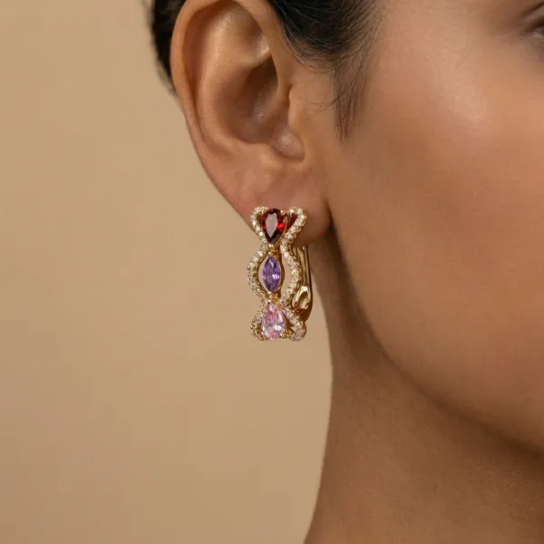 Multicolor_Dark_Crystal_Infinity_Drop_Ears_Anti_Tarnish_Earring_For_Women