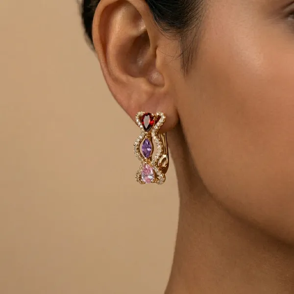 Multicolor_Dark_Crystal_Infinity_Drop_Ears_Anti_Tarnish_Earring_For_Women