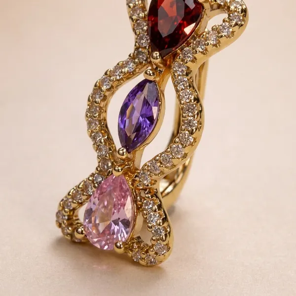Multicolor_Dark_Crystal_Infinity_Drop_Ears_Anti_Tarnish_Earring_For_Women