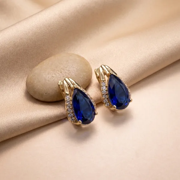 Blue_Teardrop_Crystal_Ears_Anti_Tarnish_Earring_For_Women