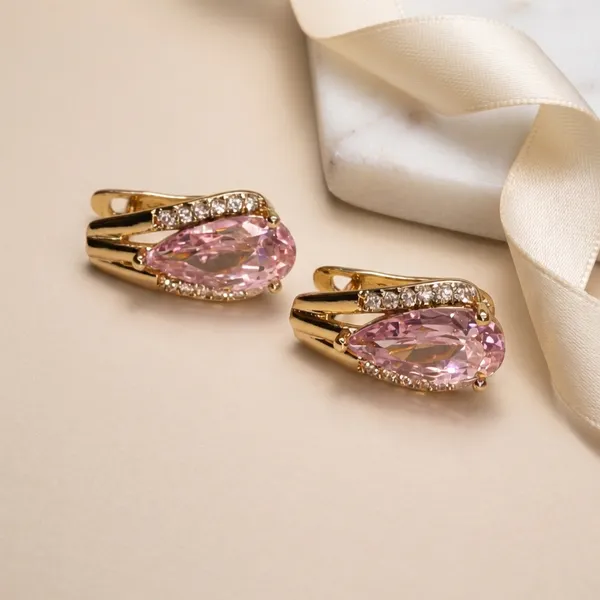 Pink_Teardrop_Crystal_Ears_Anti_Tarnish_Earring_For_Women