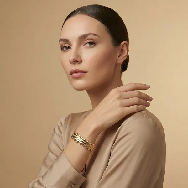 Gold_Dualtone_Geometric_Openstyle_Anti_Tarnish_Ring_Bracelet_For_Women