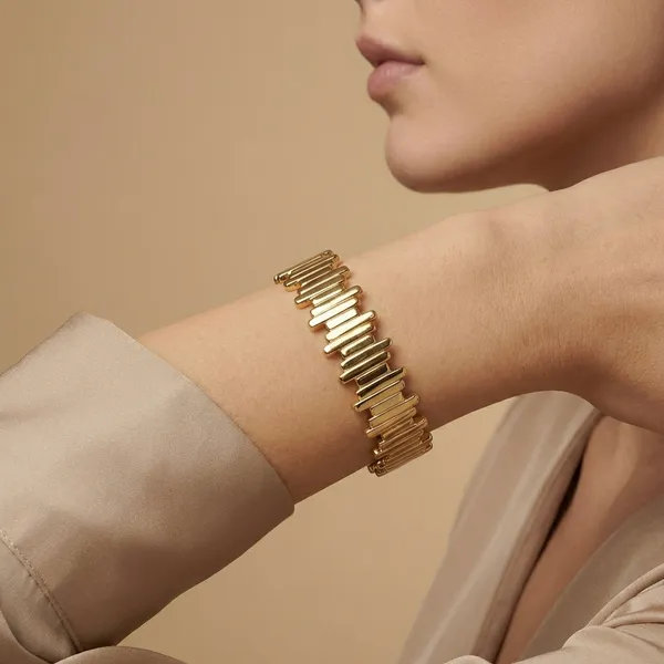 Gold_Dualtone_Geometric_Openstyle_Anti_Tarnish_Ring_Bracelet_For_Women