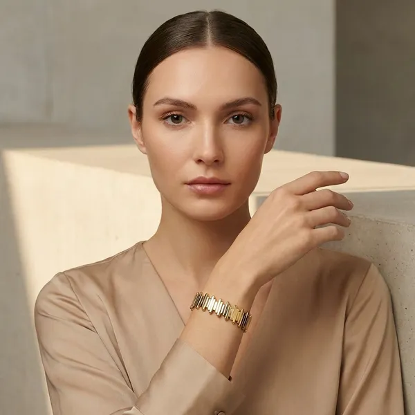 Gold_Dualtone_Geometric_Openstyle_Anti_Tarnish_Ring_Bracelet_For_Women