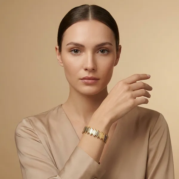 Gold_Dualtone_Geometric_Openstyle_Anti_Tarnish_Ring_Bracelet_For_Women