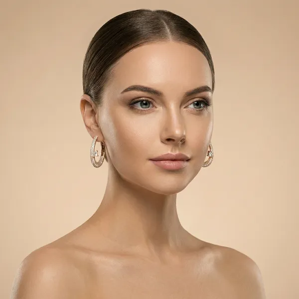 Gold_Oval_Hoop_Ears_Anti_Tarnish_Earring_For_Women
