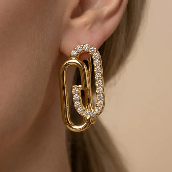Gold_Linked_Chain_Statement_Ears_Anti_Tarnish_Earring_For_Women