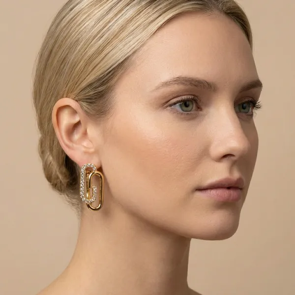 Gold_Linked_Chain_Statement_Ears_Anti_Tarnish_Earring_For_Women