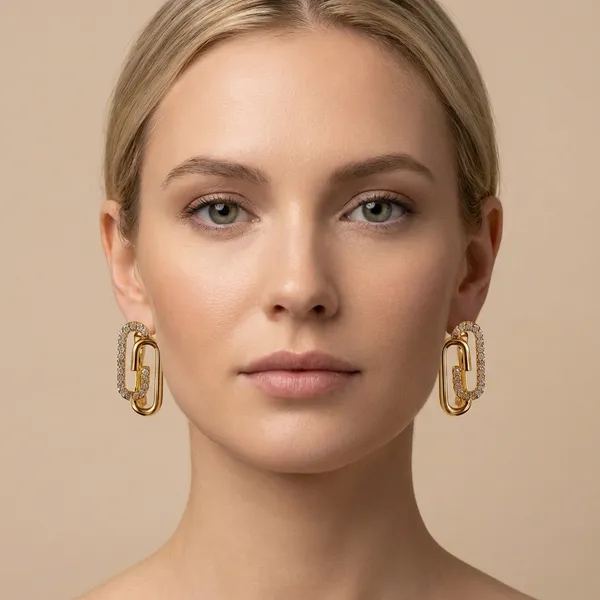 Gold_Linked_Chain_Statement_Ears_Anti_Tarnish_Earring_For_Women
