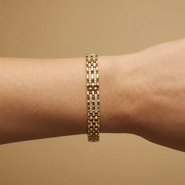 Gold_And_Silver_Diamond_Ladder_Anti_Tarnish_Bracelet_For_Women