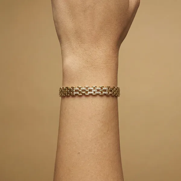 Gold_And_Silver_Diamond_Ladder_Anti_Tarnish_Bracelet_For_Women