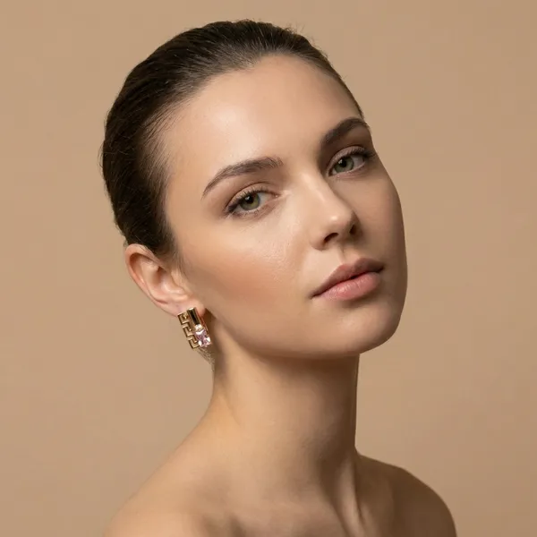 Pink_Geometric_Pink_Stone_Designer_Ears_Anti_Tarnish_Earring_For_Women