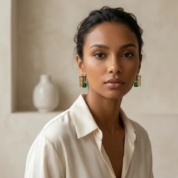 Green_Geometric_Green_Stone_Drop_Ears_Anti_Tarnish_Earring_For_Women