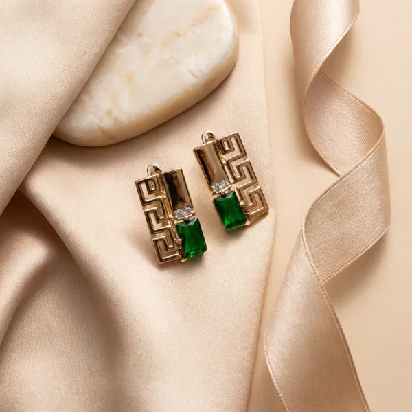 Green_Geometric_Green_Stone_Drop_Ears_Anti_Tarnish_Earring_For_Women