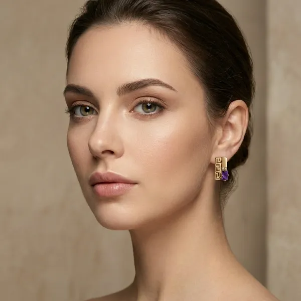 Purple_Geometric_Purple_Stone_Drop_Ears_Anti_Tarnish_Earring_For_Women