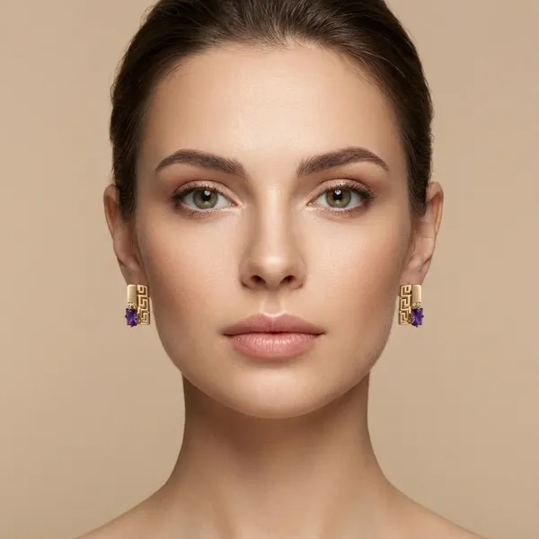 Purple_Geometric_Purple_Stone_Drop_Ears_Anti_Tarnish_Earring_For_Women