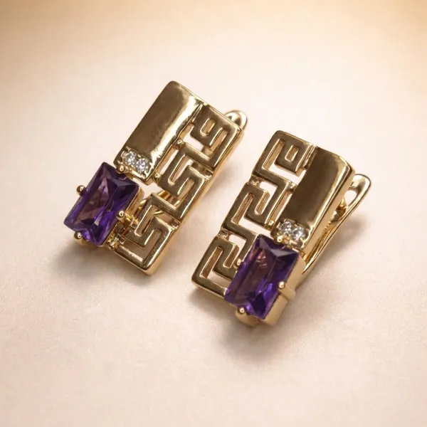 Purple_Geometric_Purple_Stone_Drop_Ears_Anti_Tarnish_Earring_For_Women