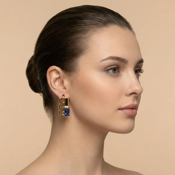 Blue_Geometric_Blue_Stone_Drop_Ears_Anti_Tarnish_Earring_For_Women