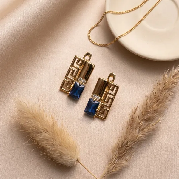 Blue_Geometric_Blue_Stone_Drop_Ears_Anti_Tarnish_Earring_For_Women