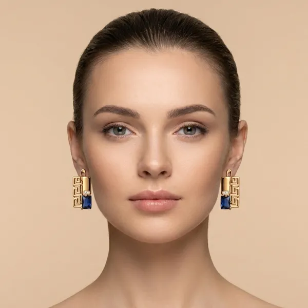 Blue_Geometric_Blue_Stone_Drop_Ears_Anti_Tarnish_Earring_For_Women