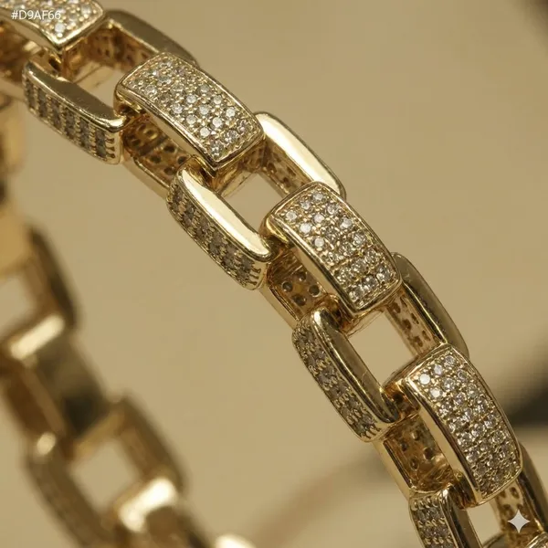 Gold_And_Silver_Contrast_Pave_Link_Anti_Tarnish_Bracelet_For_Women