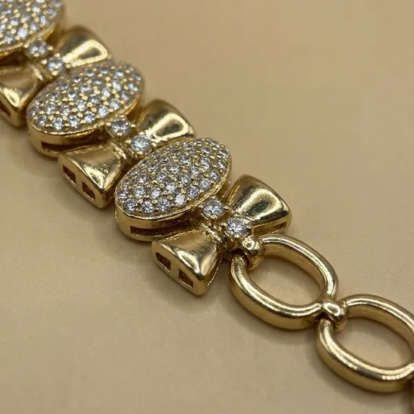 Gold_And_Silver_Sparkling_Bow_Anti_Tarnish_Bracelet_For_Women