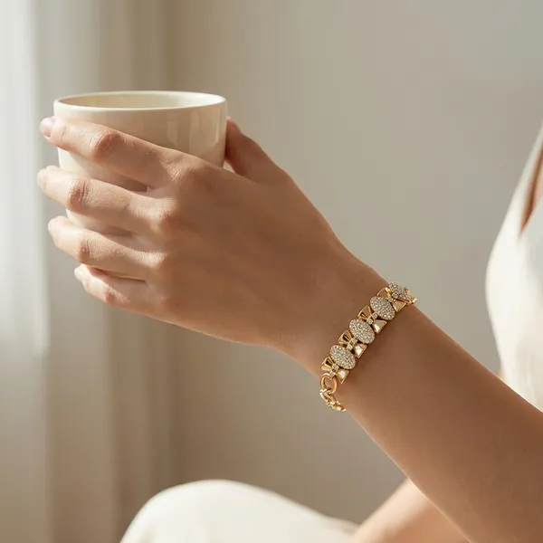 Gold_And_Silver_Sparkling_Bow_Anti_Tarnish_Bracelet_For_Women
