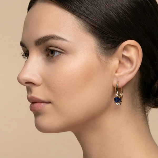 Blue_Sapphire_Rectangle_Gold_Hoop_Ears_Anti_Tarnish_Earring_For_Women