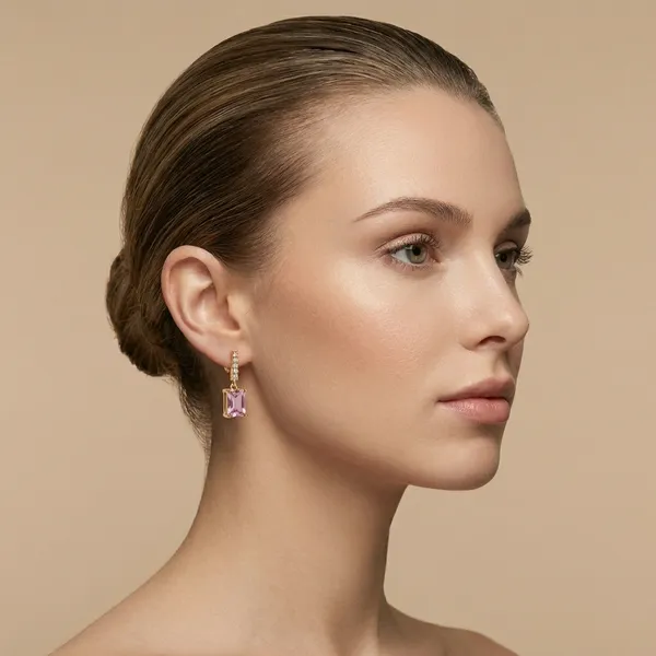 Pink_Rectangle_Drop_Ears_Anti_Tarnish_Earring_For_Women
